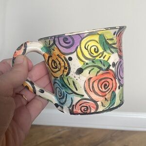 Vintage Mary Rose Young Ceramic Hand Painted Rose Mug
